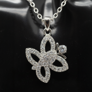 Silver Floral Pendant Necklace