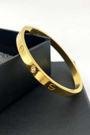 Cartier Inspired Gold-Tone Stainless Steel Bracelet